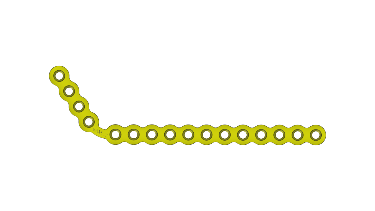 Mandibular Reconstruction Plate  Angled 4 Hole Mini Plate
